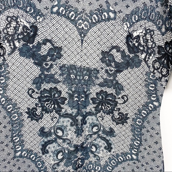 BARASCHI Anthropologie Paisley Print Navy Dress - Picture 4 of 7